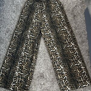 Leopard Print Wide Leg Jeans